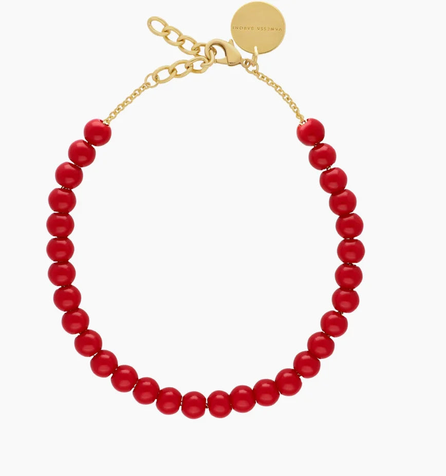 Mini Beads Necklace - Scarlet Red