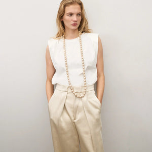 Organic Pearl Necklace Long - Champagne Pearl