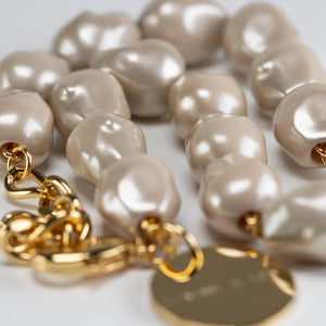 Organic Pearl Necklace Long - Champagne Pearl