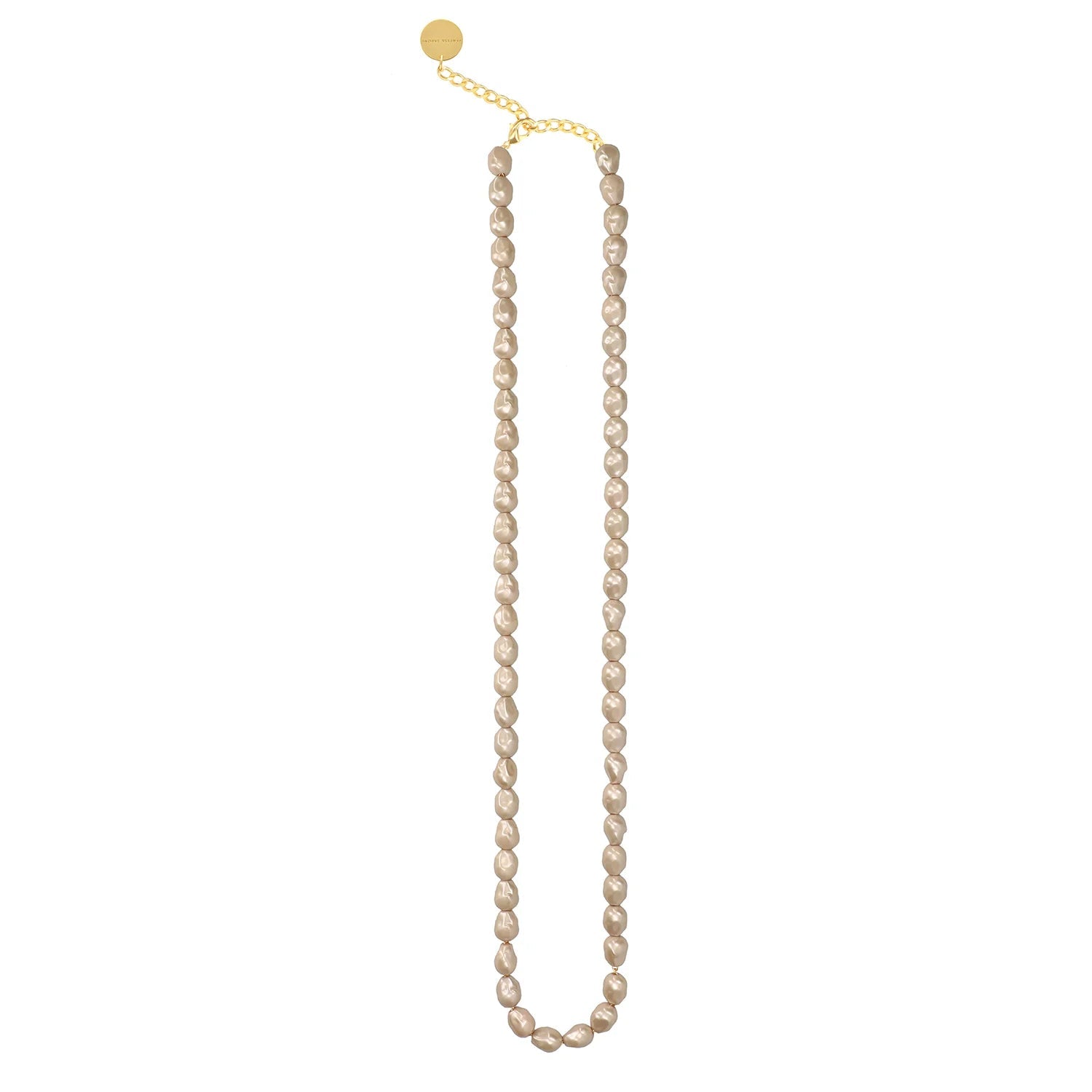 Organic Pearl Necklace Long - Champagne Pearl