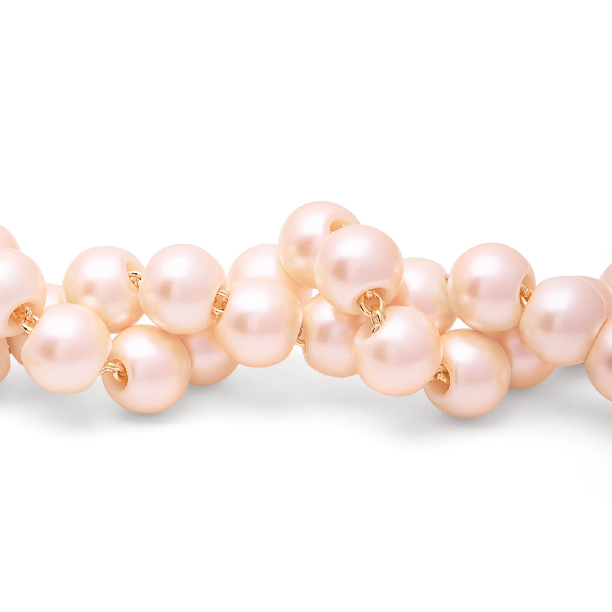 Mini Beads Necklace - Apricot Pearl