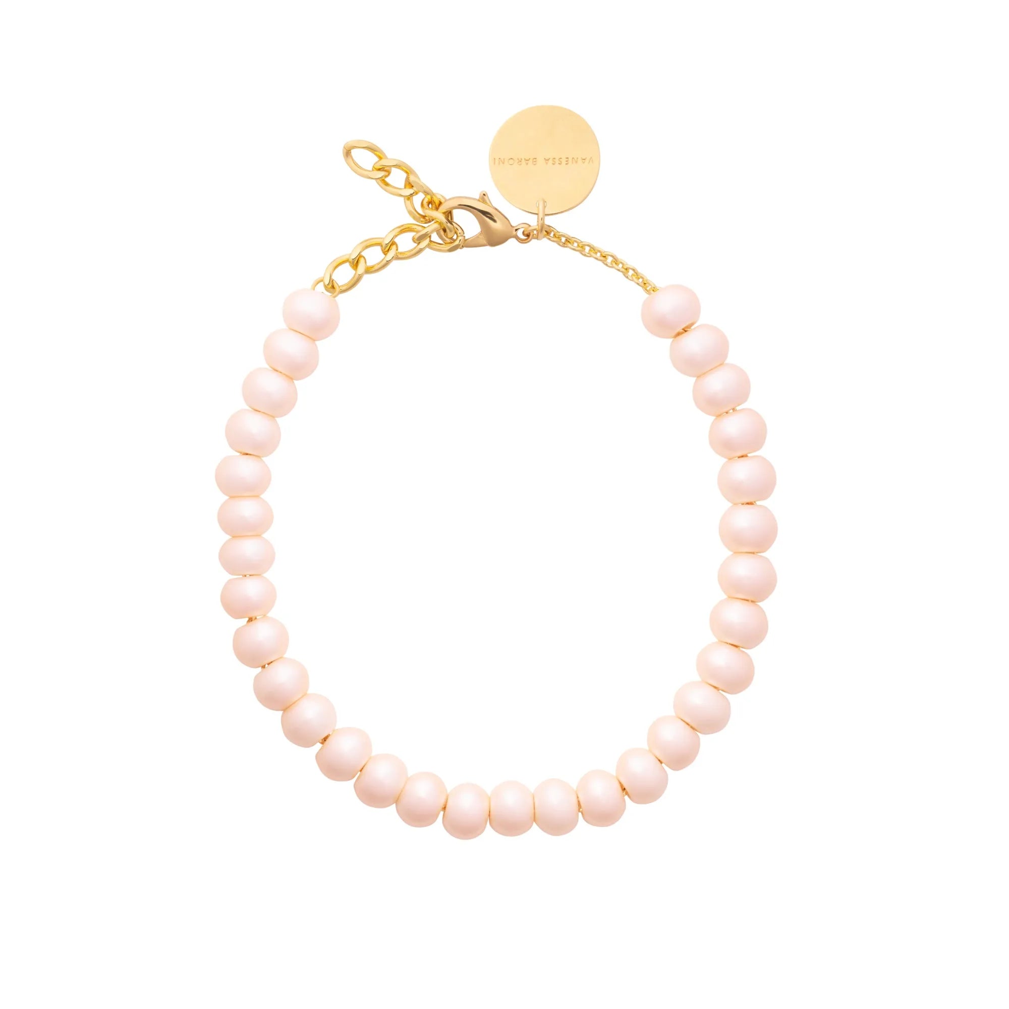 Mini Beads Necklace - Apricot Pearl