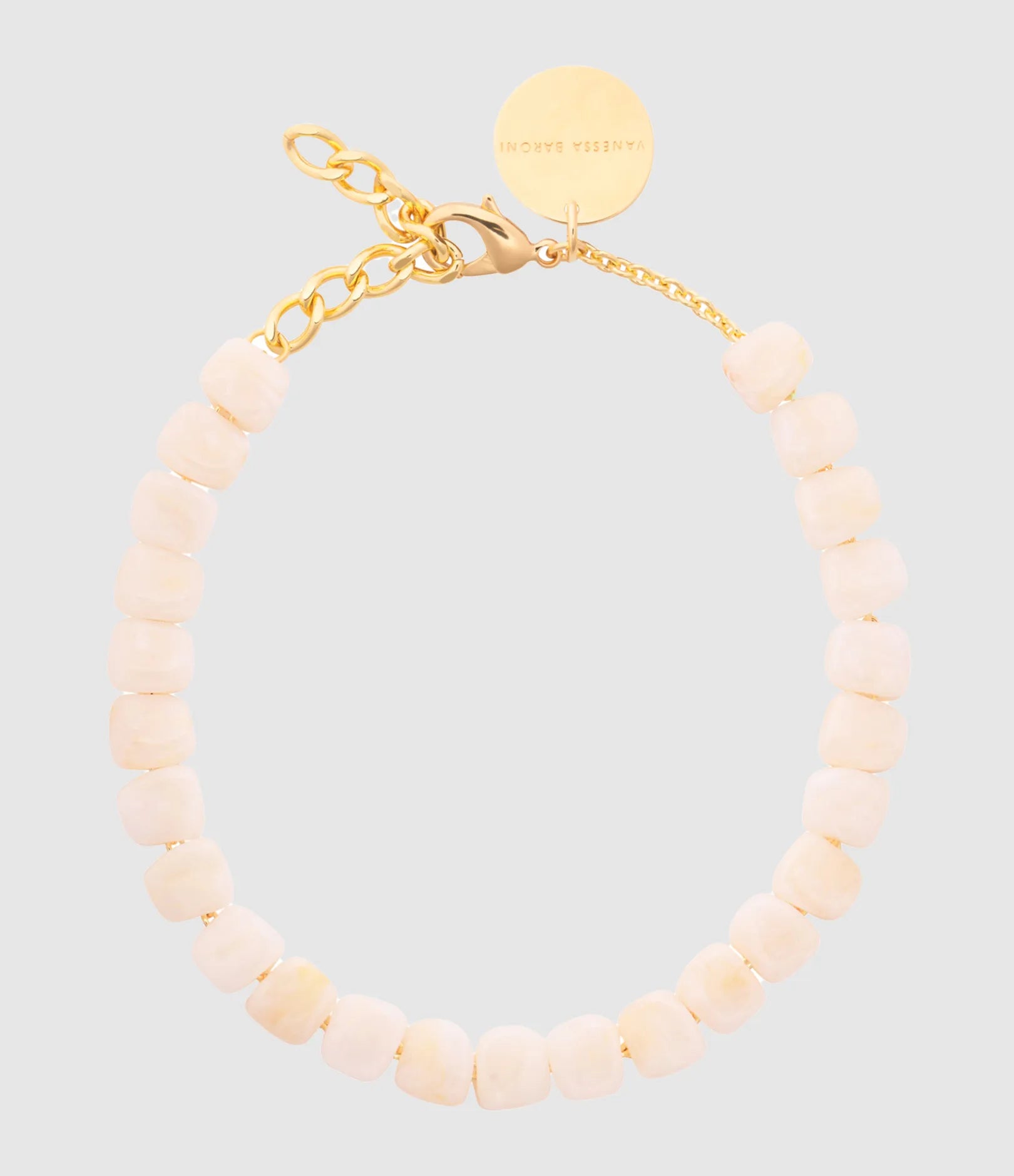 Mini Organic Shaped Necklace - Pearl Marble