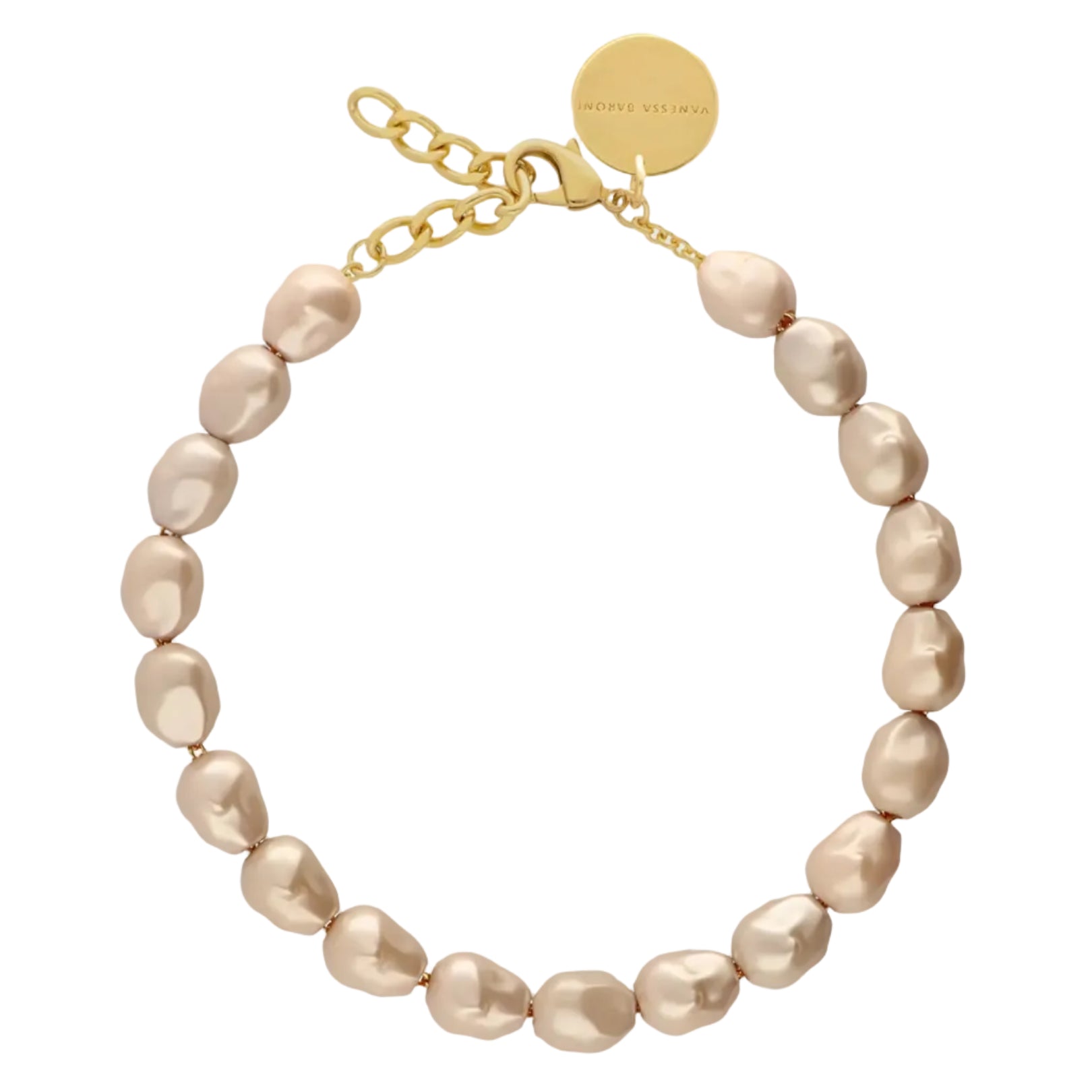 Organic Pearl Necklace - Short Champagner Pearl