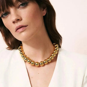 Small Beads Necklace Short - Gold