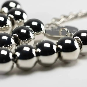 Small Beads Necklace Short Silver