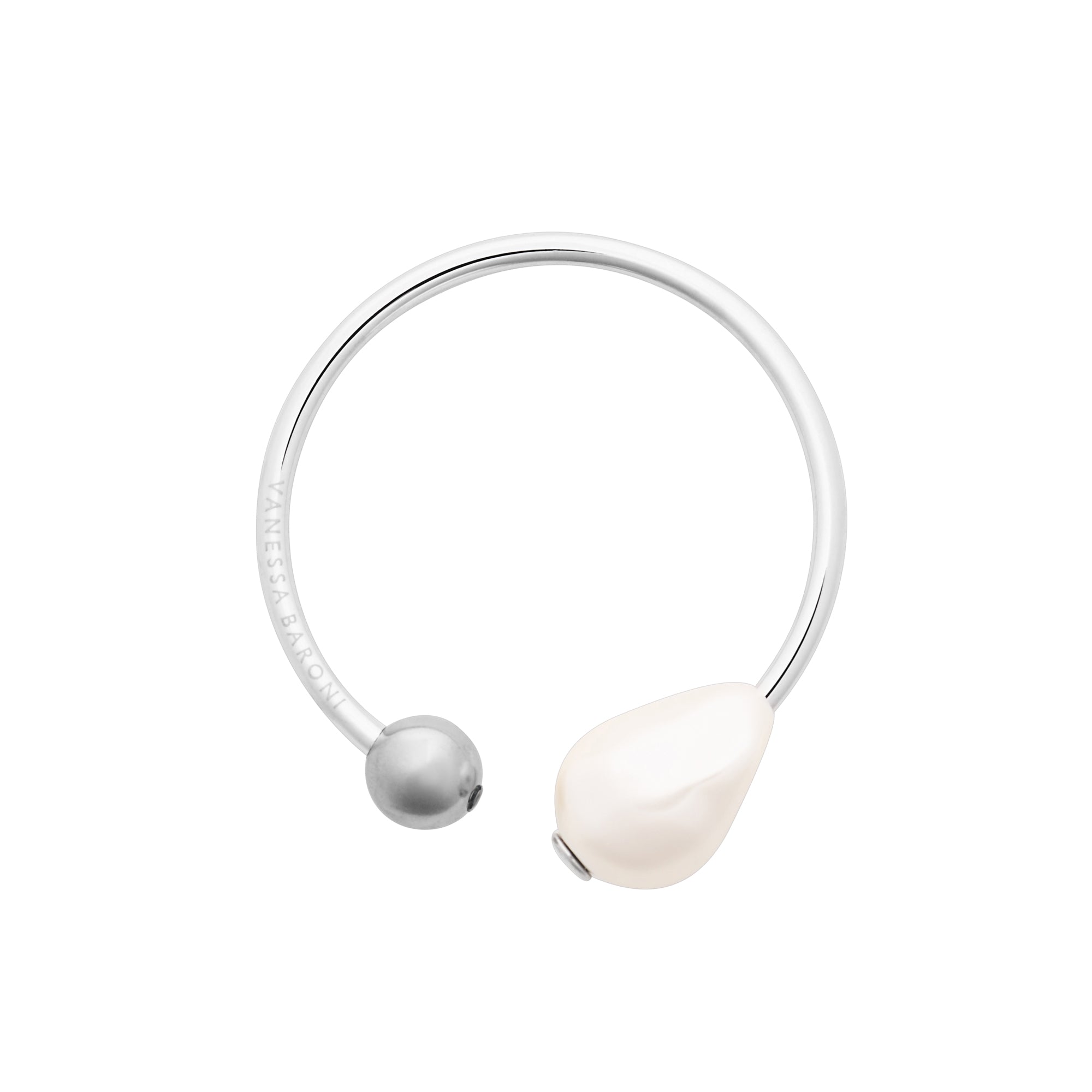 Pearl Bangle - Silver