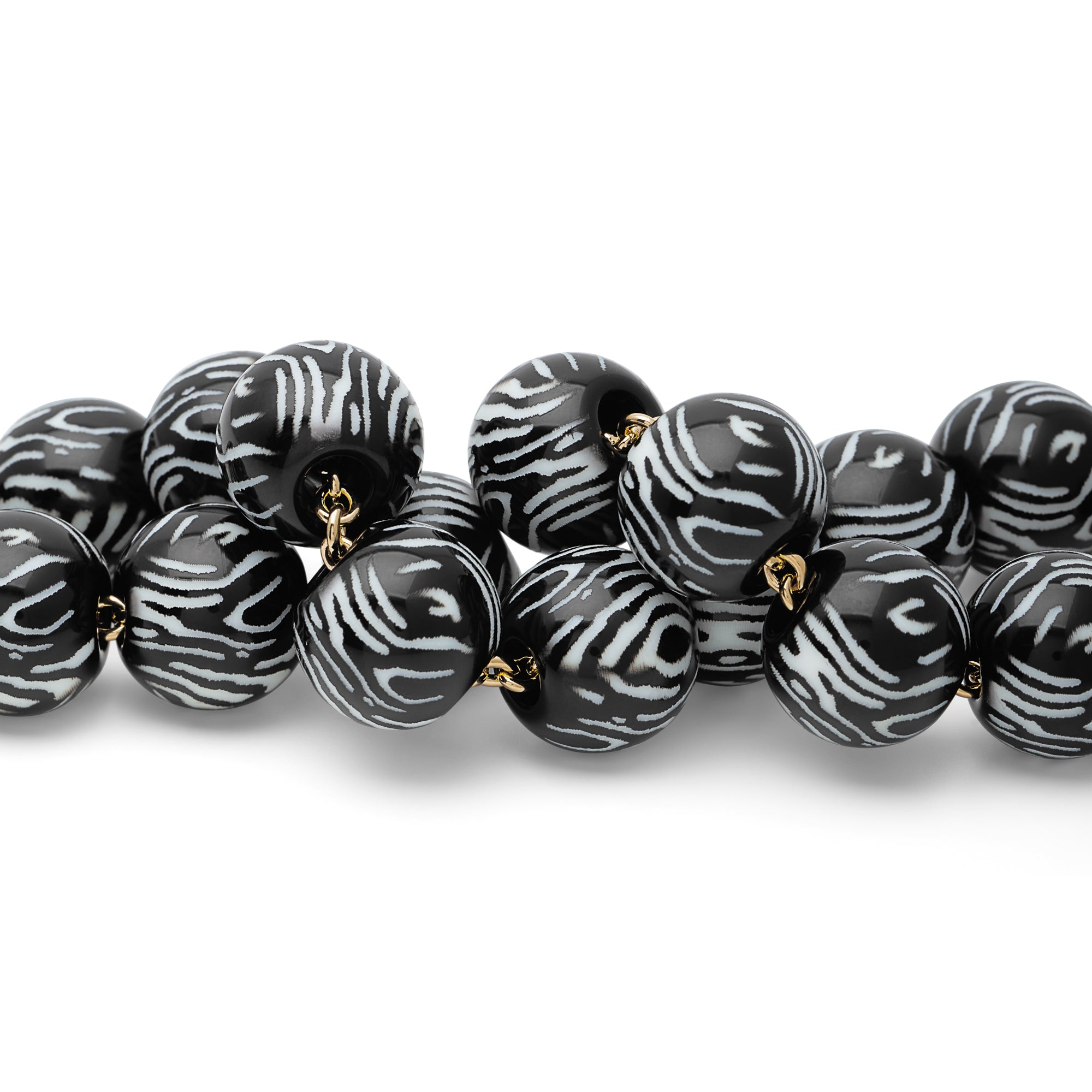 Small Beads Necklace Short - Zebra