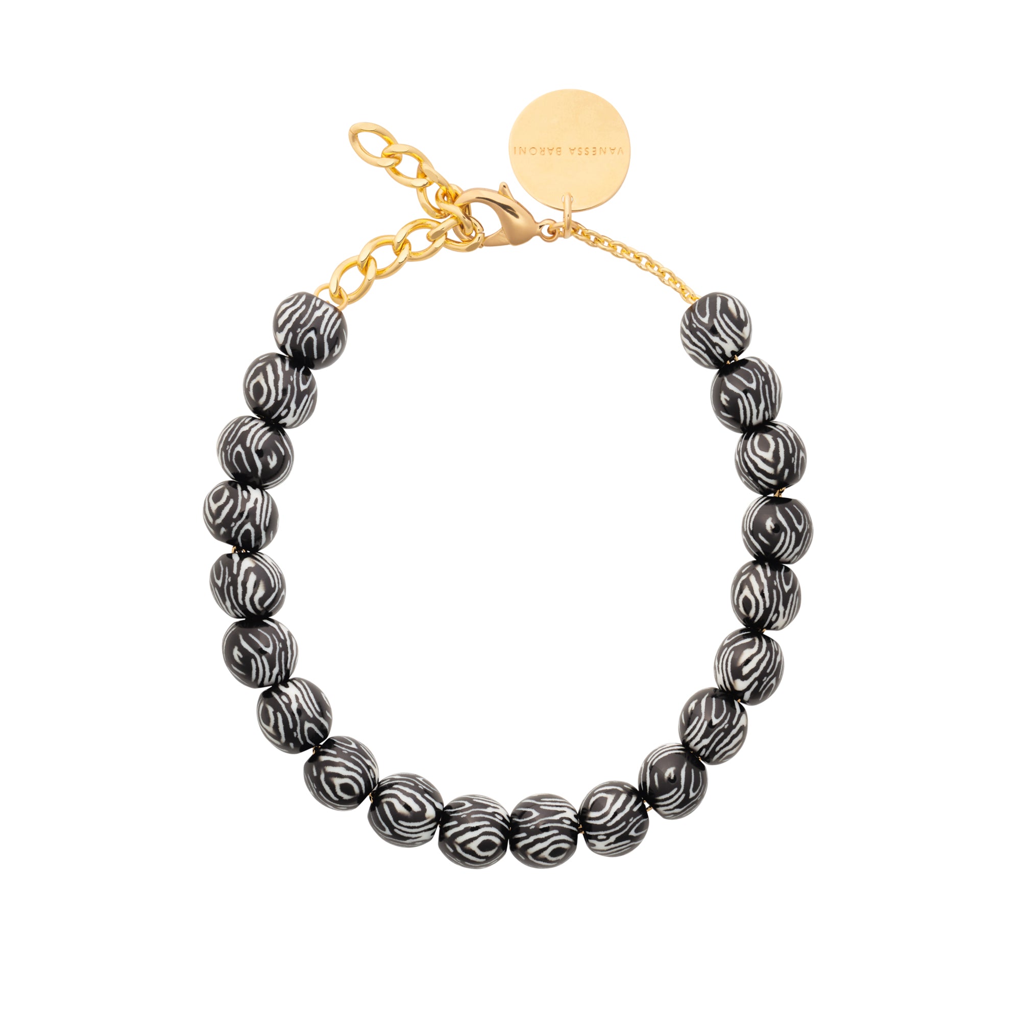 Small Beads Necklace Short - Zebra