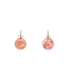 Small Dot Earring - Peach Marble